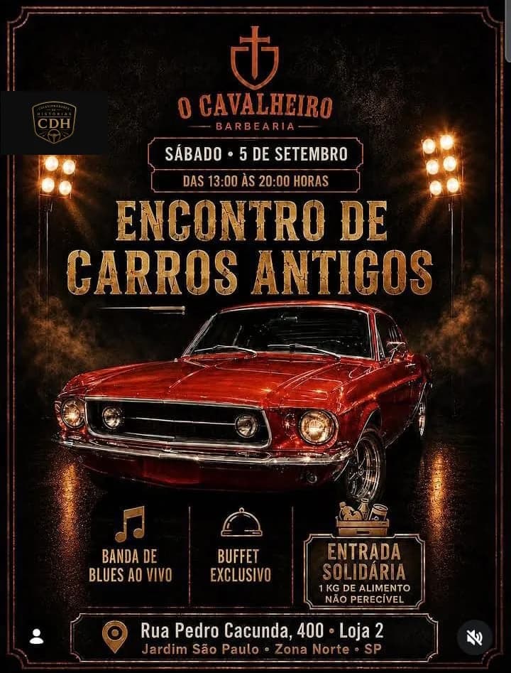 Encontro de carros antigos O Cavalheiro Barbearia - São Paulo, SP