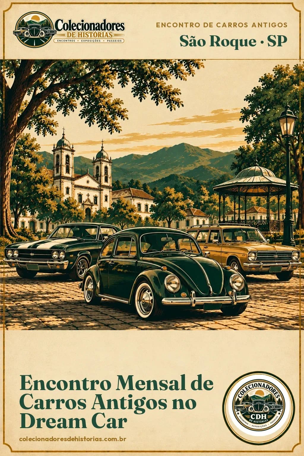 Encontro Mensal de Carros Antigos no Dream Car