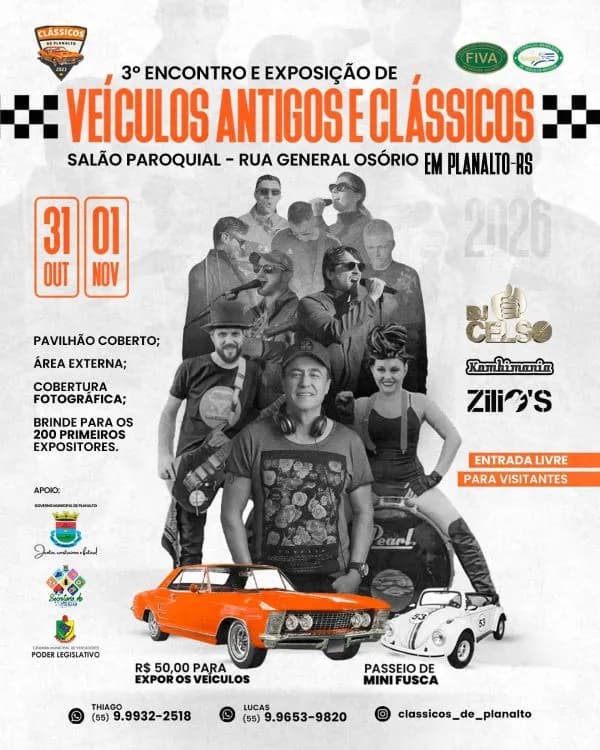 3º Encontro e Exposição de Veículos Antigos e Clássicos