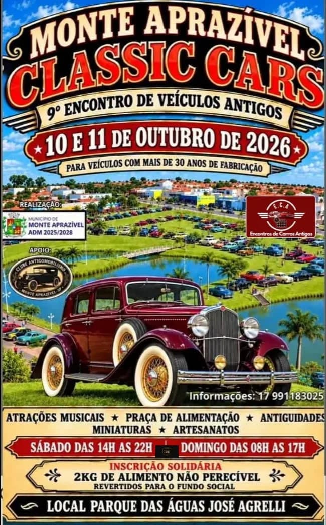 9º encontro de veículos antigos Monte Aprazível Classic Cars - SP