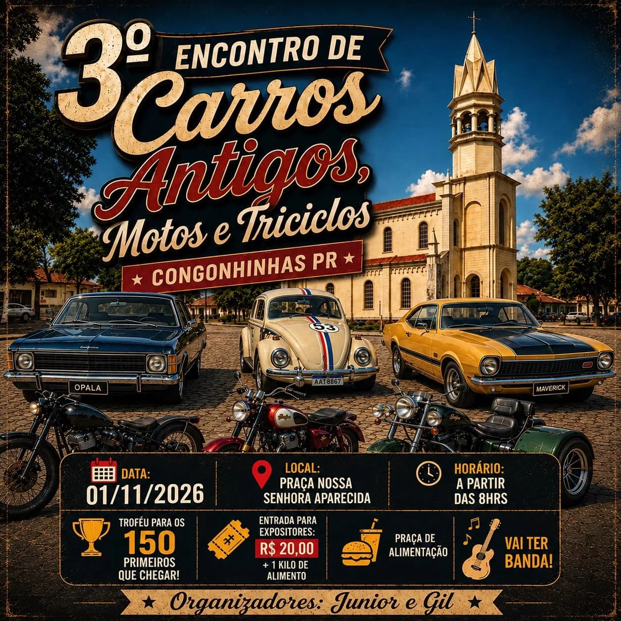 3º Encontro de Carros Antigos, Motos e Triciclos de Congonhinhas-PR