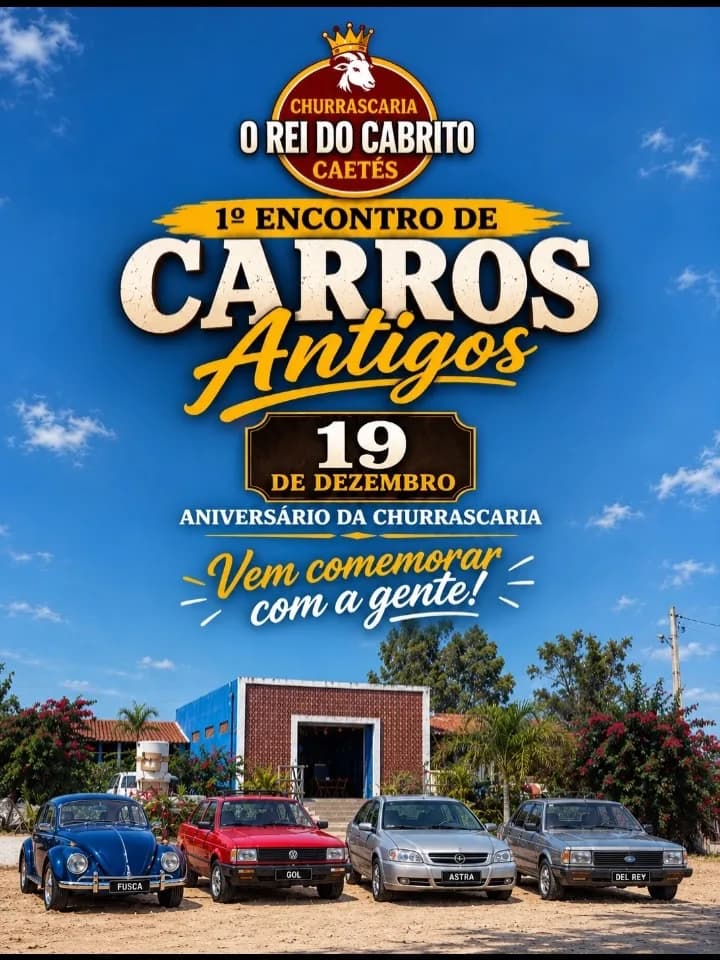 1º ENCONTRO DE CARROS ANTIGOS do Rei do Cabrito