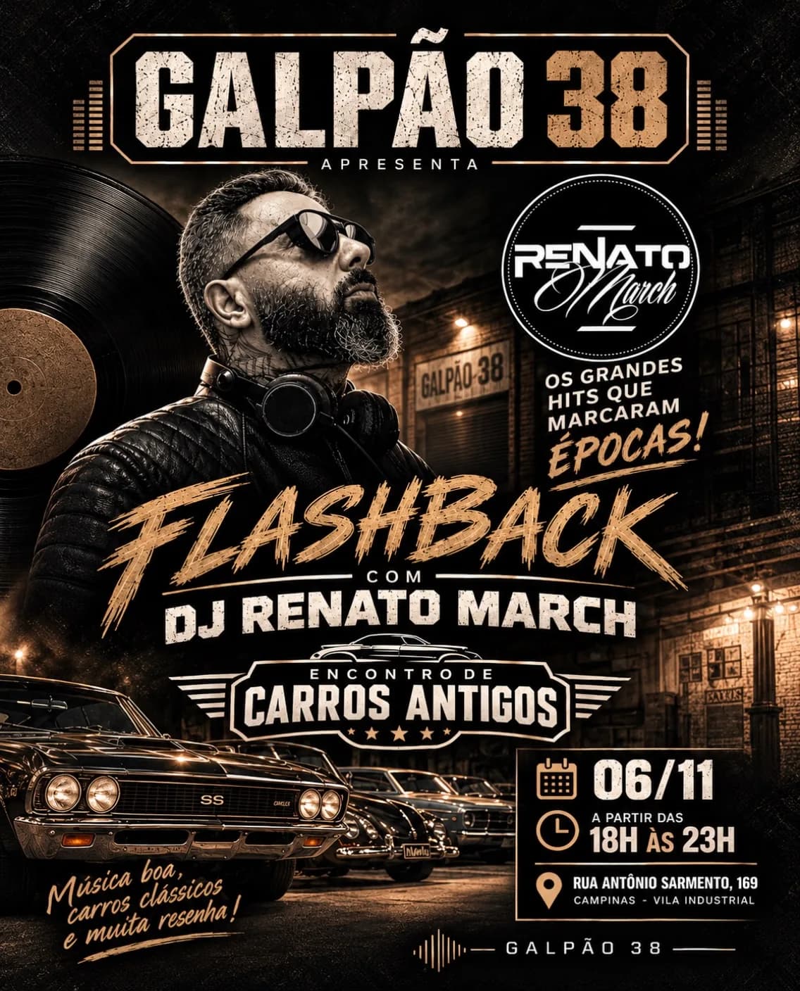 Encontro de Carros Antigos no Galpão 38