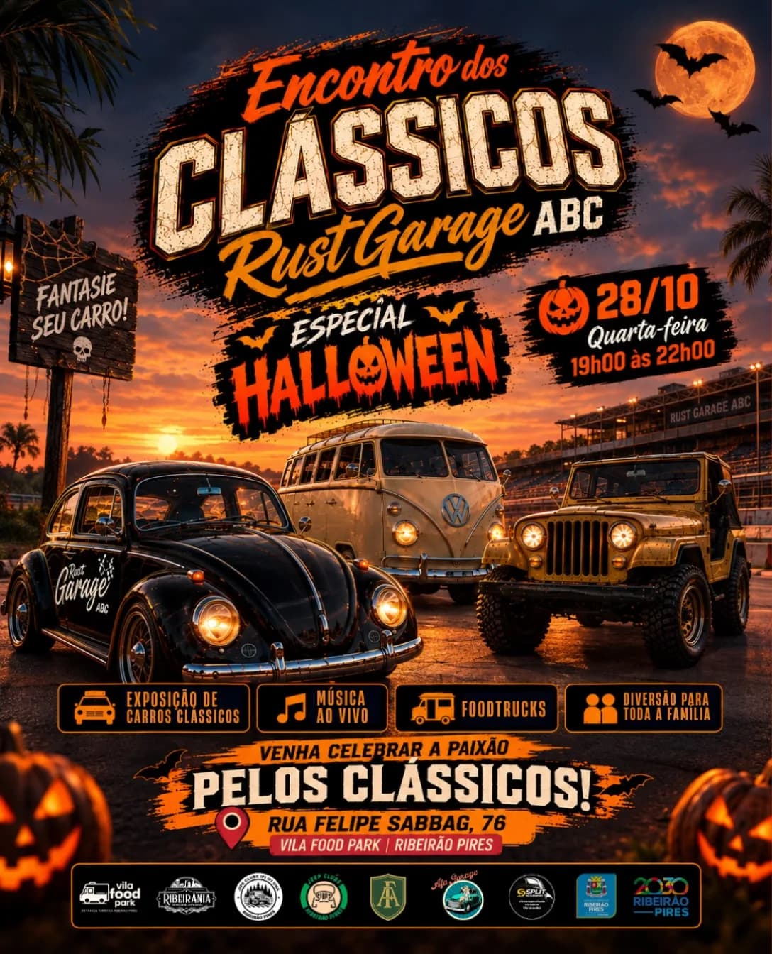 Encontro dos Clássicos Rust Garage ABC - Edição Especial de Halloween