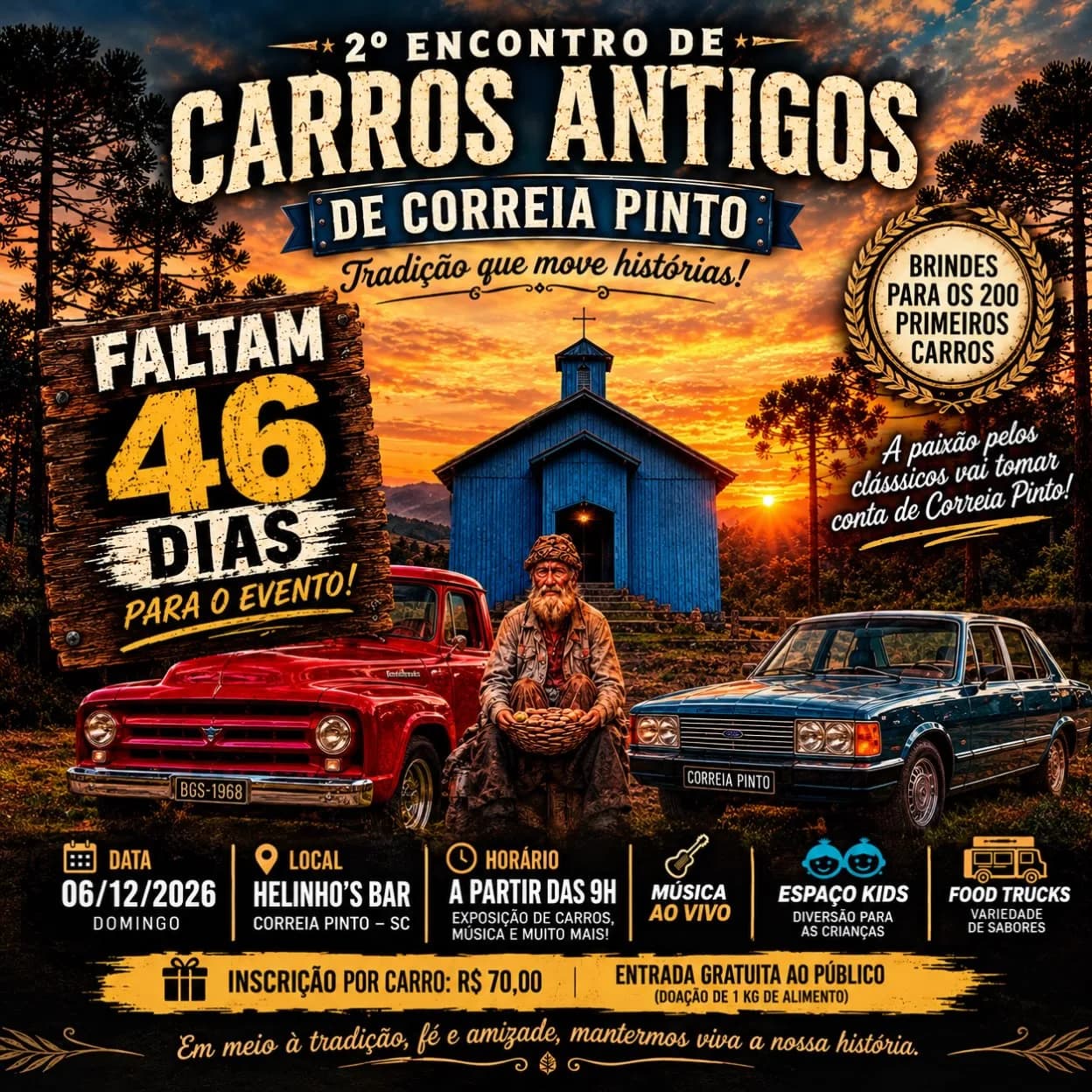 2º Encontro de Carros Antigos de Correia Pinto