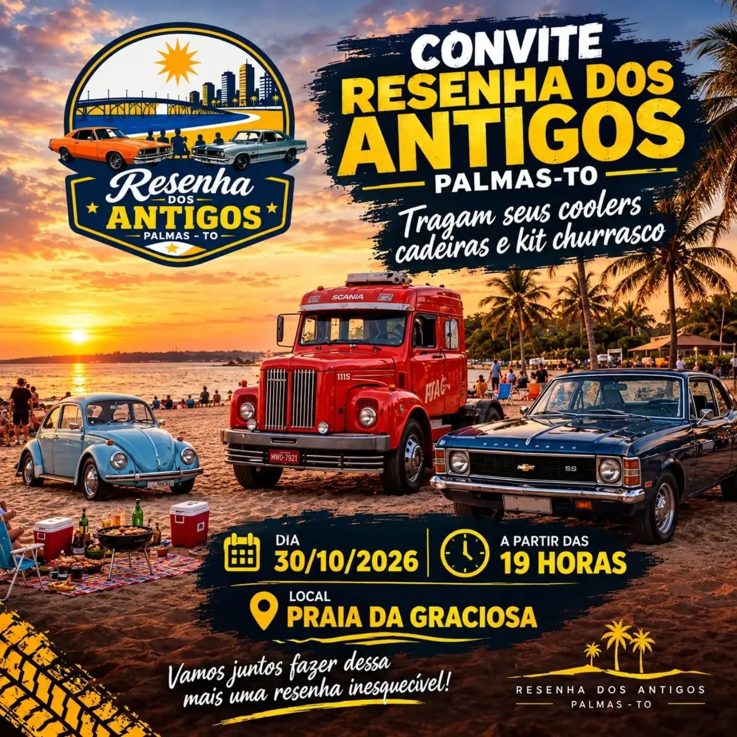 Encontro de carros antigos em Praia da Graciosa