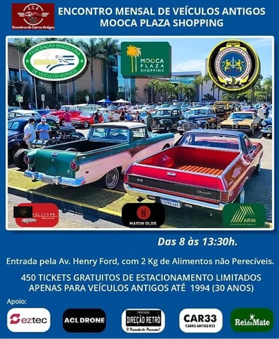 Encontro Mensal de Veículos Antigos Mooca Plaza Shopping - SP