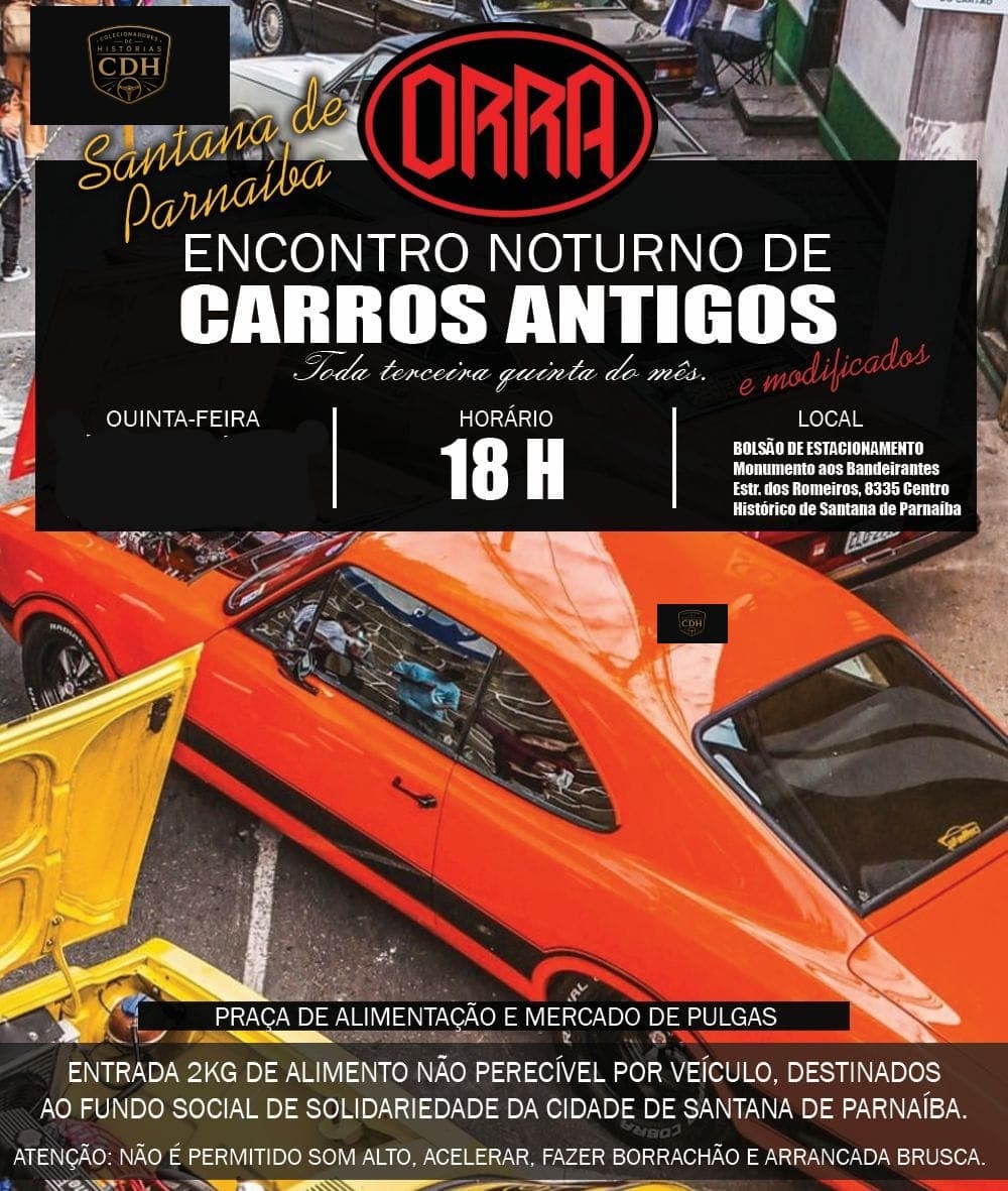 ORRA encontro noturno de carros antigos - Santana de Parnaíba, SP