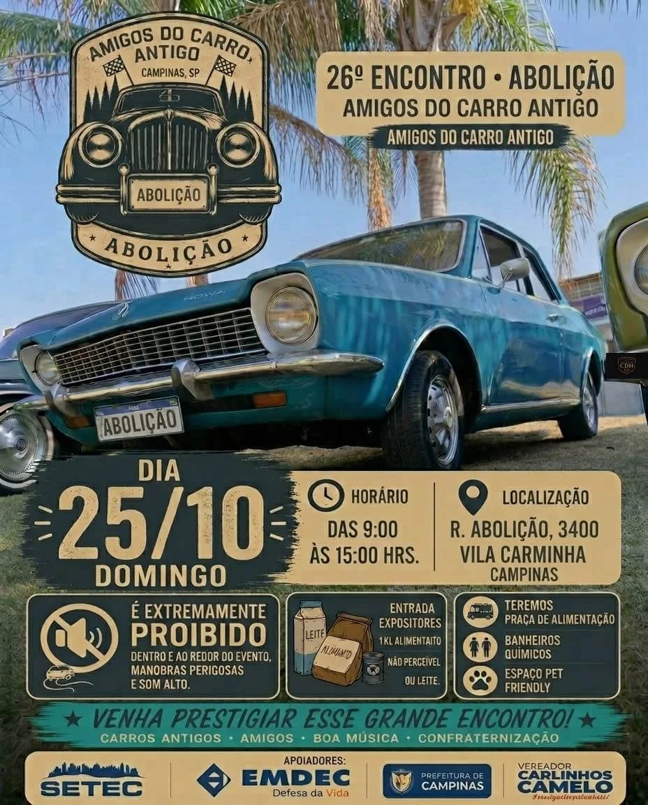 22° Encontro de carros antigos Amigos da abolição - Campinas, SP