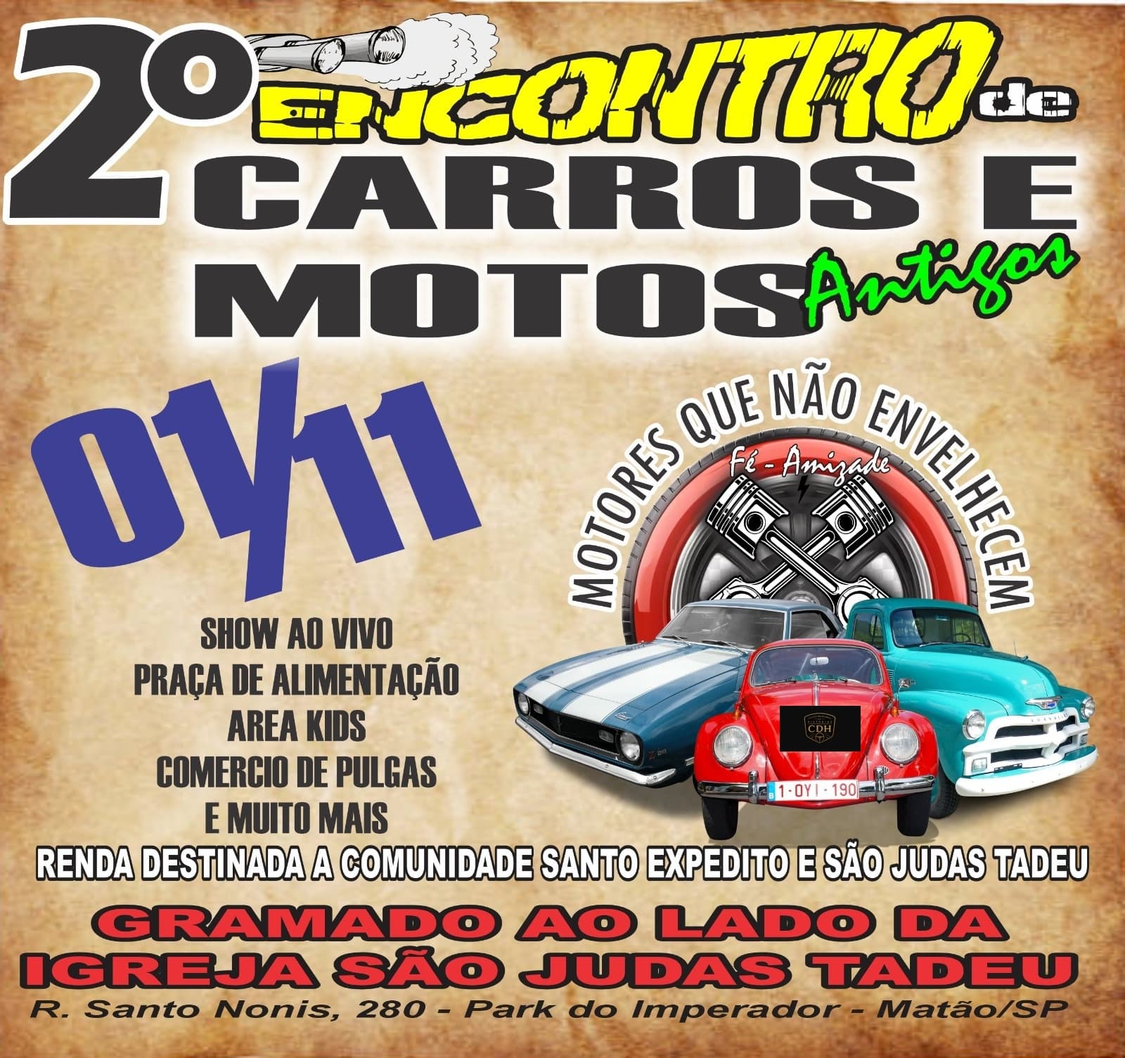 2º Encontro de carros e motos antigos Motores que Não Envelhecem - Matão, SP
