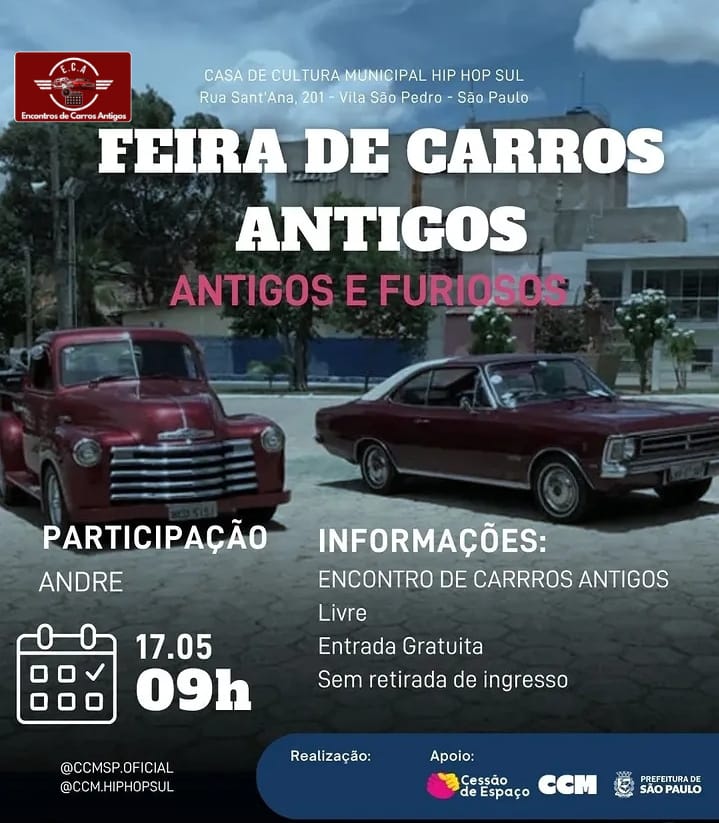 Folder de Feira de carros Antigos e Furiosos - São Paulo, SP