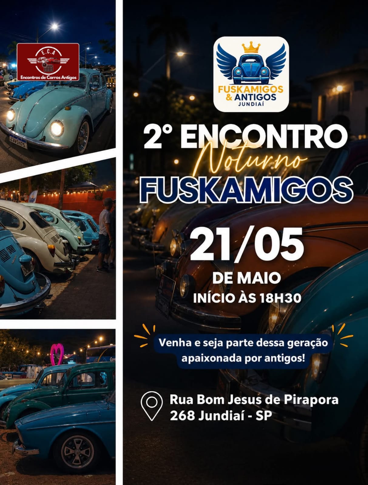 2º encontro noturno Fuskamigos & Antigos - Jundiaí, SP