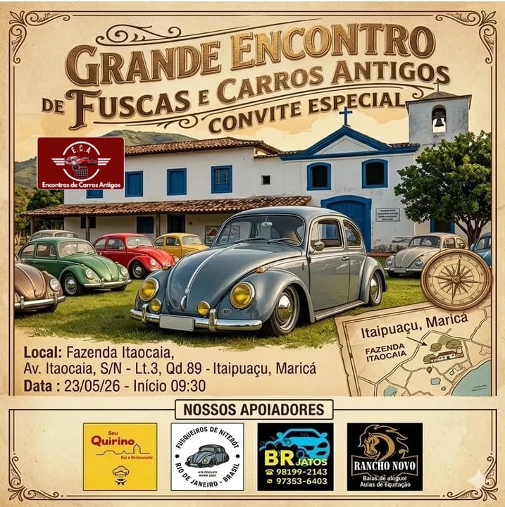 Grande encontro de fuscas e carros antigos - Maricá, RJ