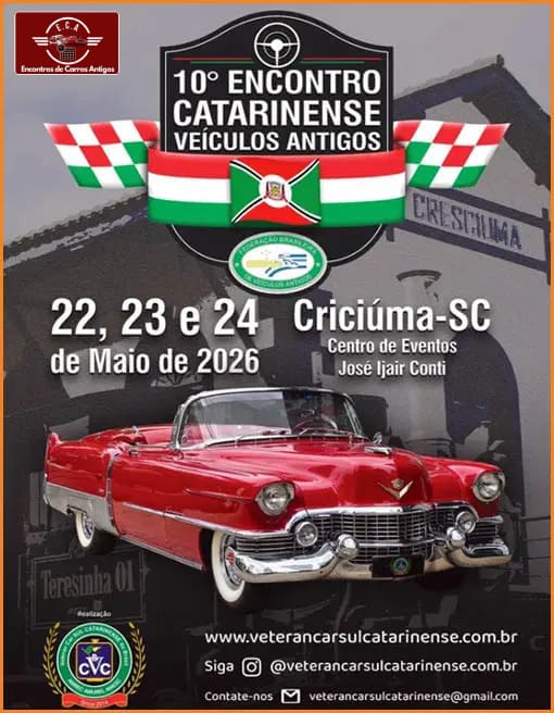 Folder de 10º encontro catarinense de veículos antigos - Criciúma, SC