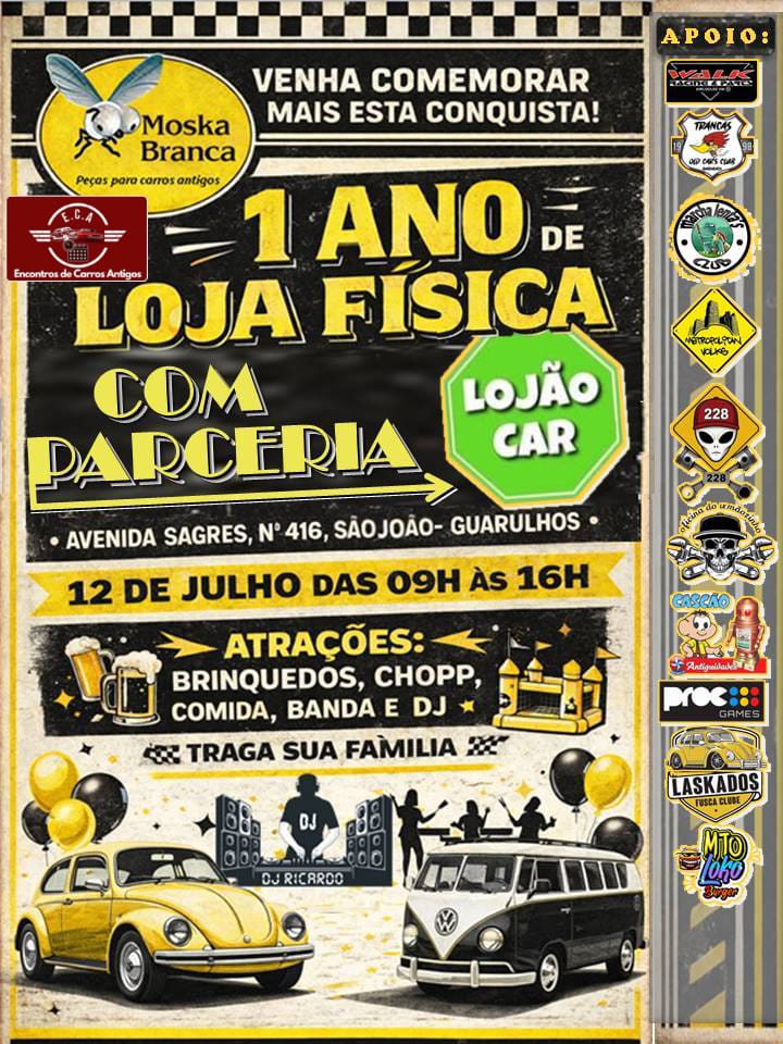 Folder de 1 ano de loja física com parceria Lojão Car - Garulhos, SP