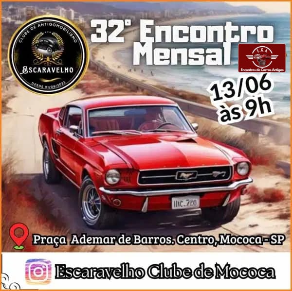 Folder de 32º Encontro Mensal Escaravelho Clube da Mococa - SP