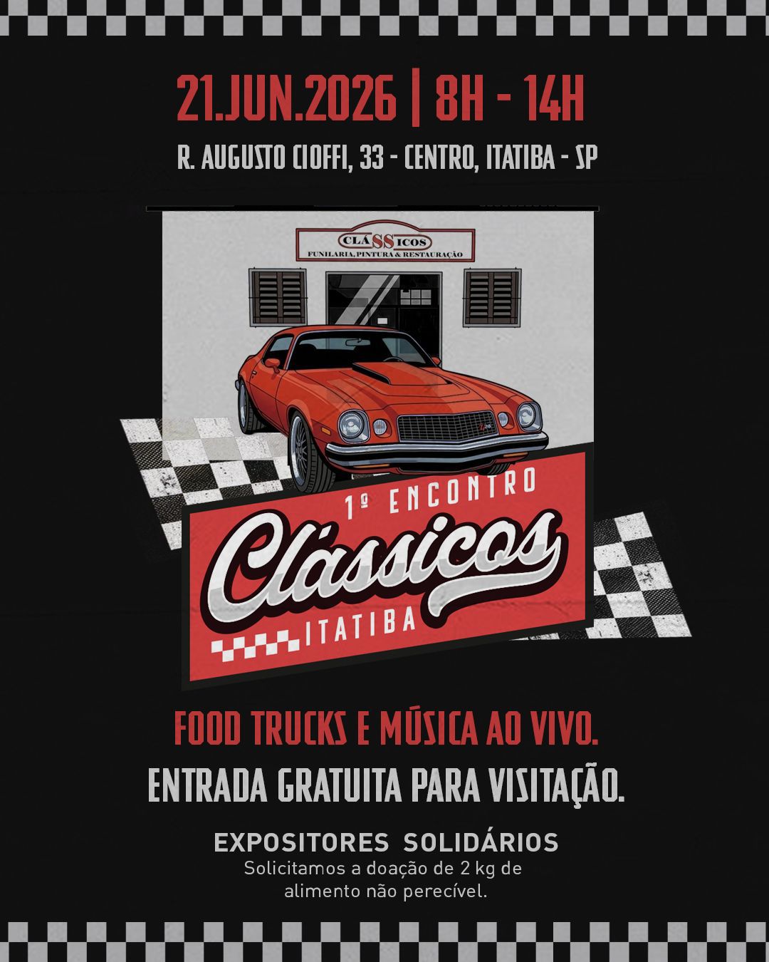 Folder de 1º Encontro Clássicos - Itatiba, SP