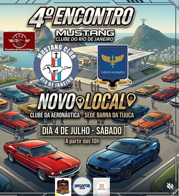 Folder de 4º encontro Mustang Crube do RJ - Rio de Janeiro, RJ