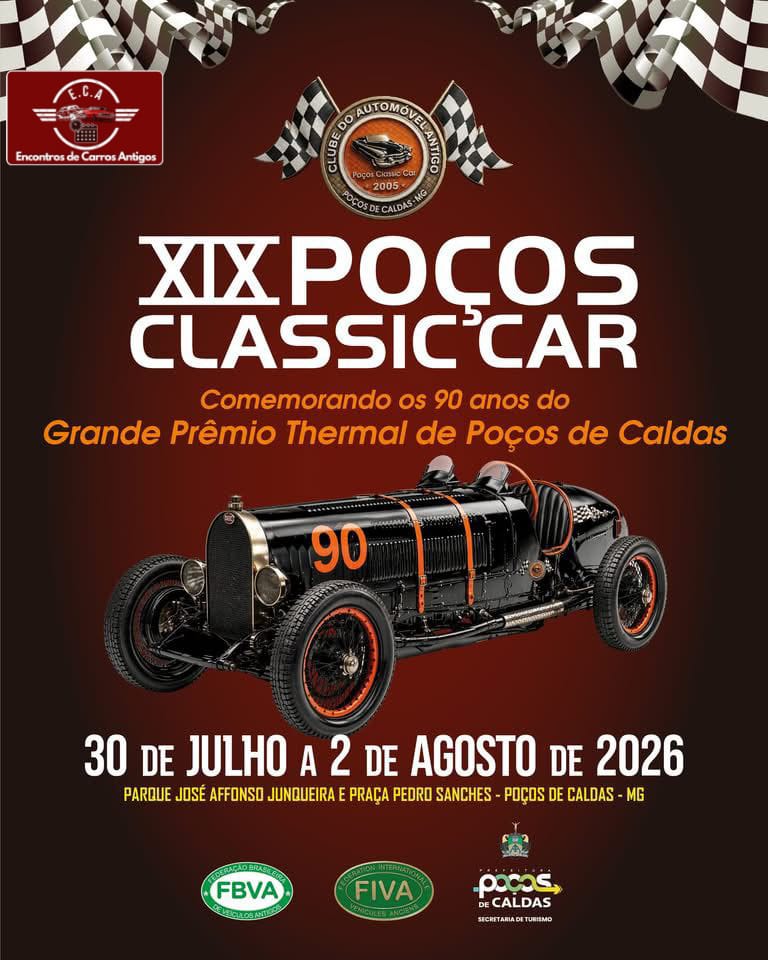 Folder de XIX Poços Classic Car - Poços de Caldas, MG