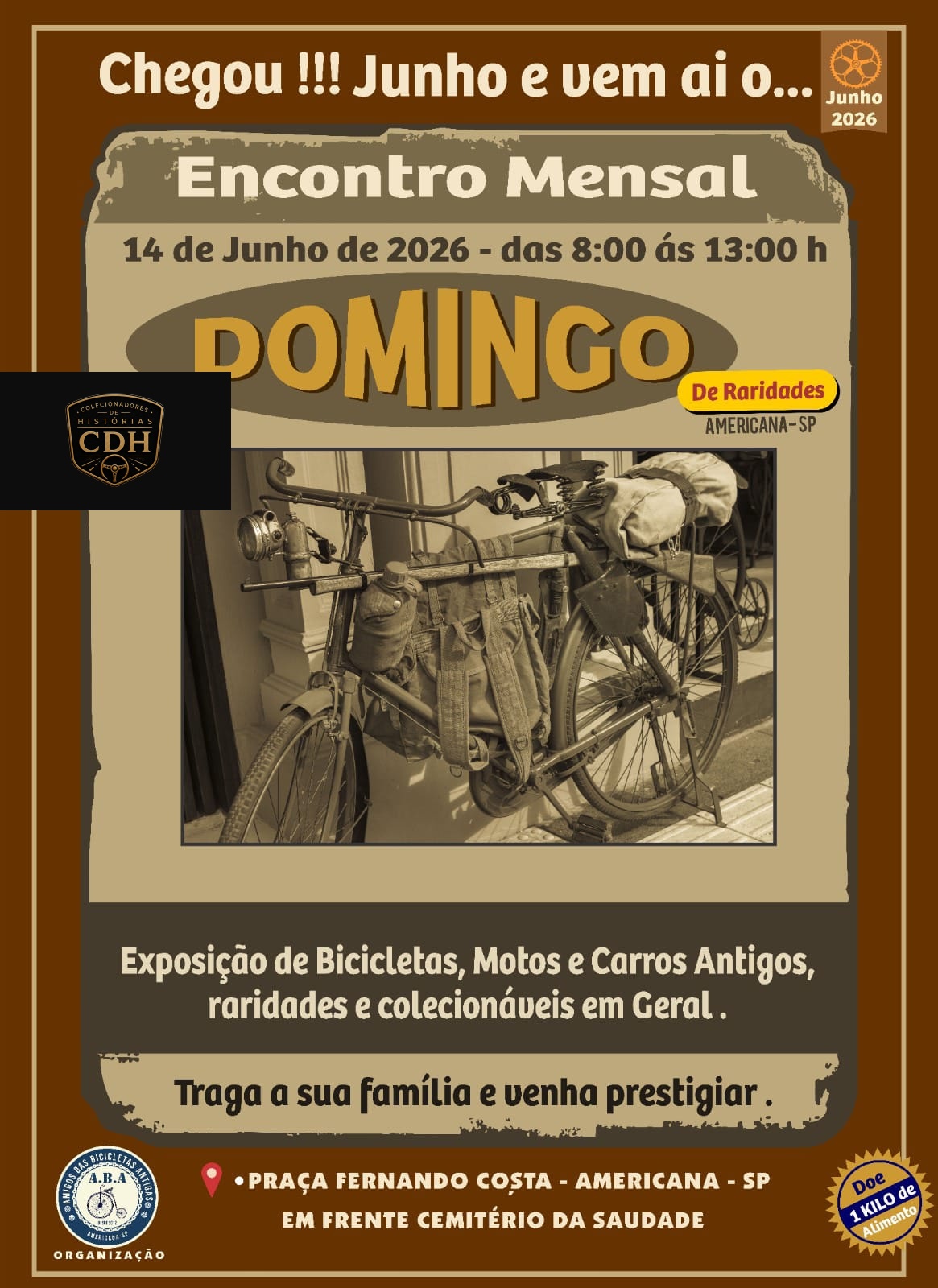 Folder de Encontro mensal Domingo de raridades - Americana, SP