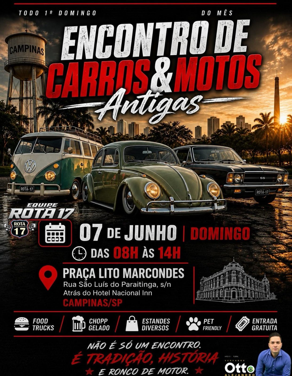 Folder de Encontro de carros e motos antigos